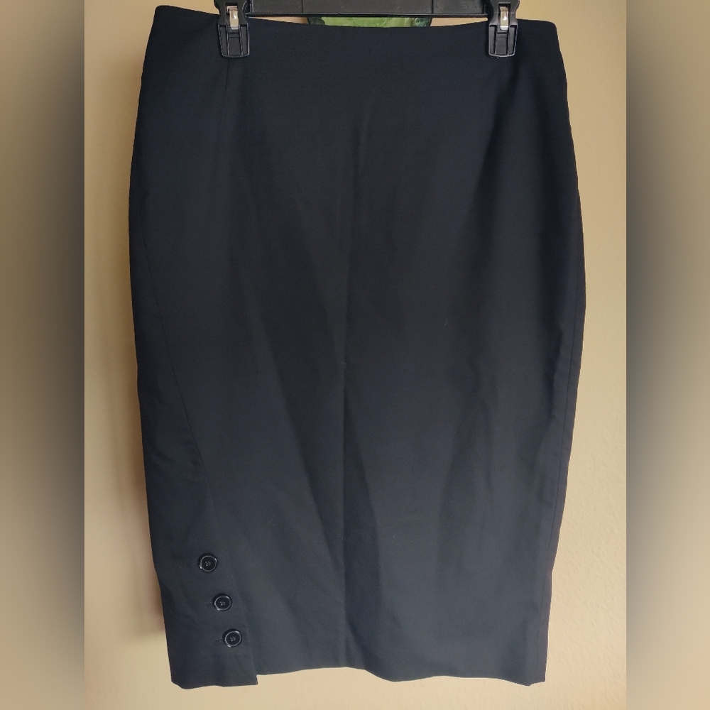 H&M Black Pencil Midi Skirt Size 12